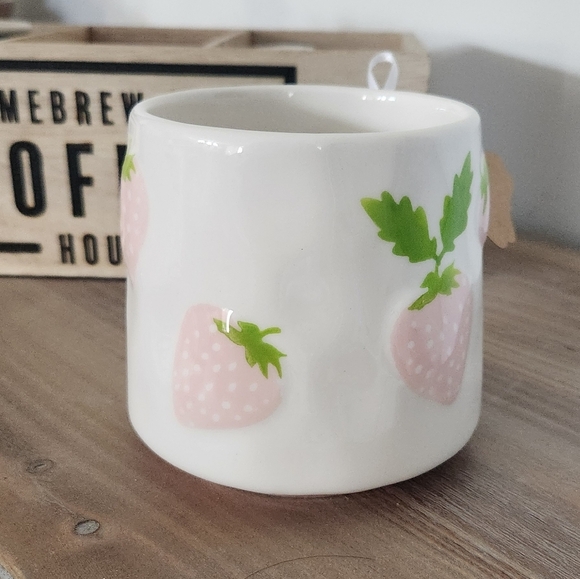 Lang Strawberry Coffee Mug NWT - hand painted, features strawberries, cup office - Picture 5 of 15